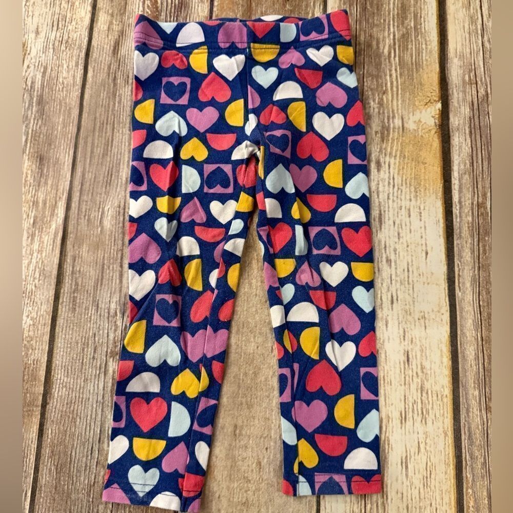 Colorful Heart Patterned Kids Leggings